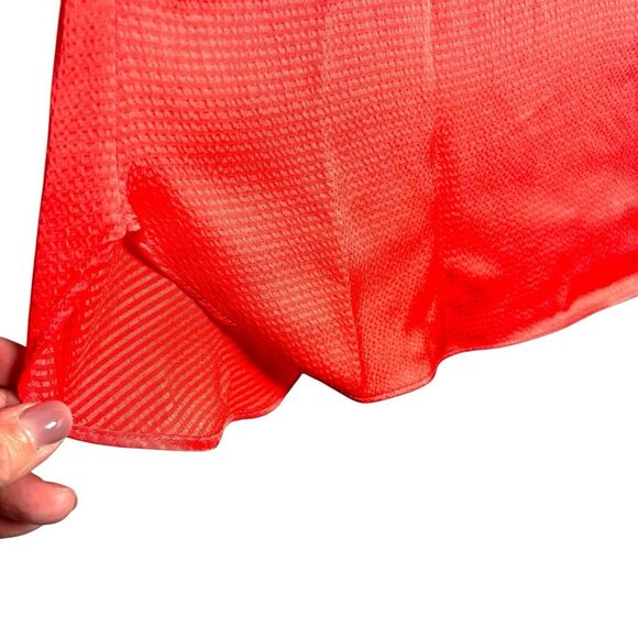 MICHAEL Michael Kors Solid Satin Tie Sleeve Split V-Neck Woven Blouse Size XL - Picture 6 of 13